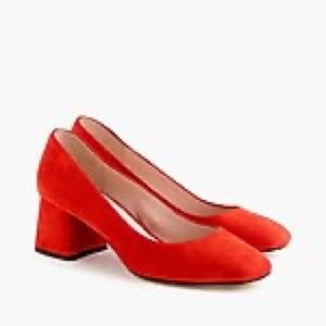 J.Crew Block-heel pumps in suede
